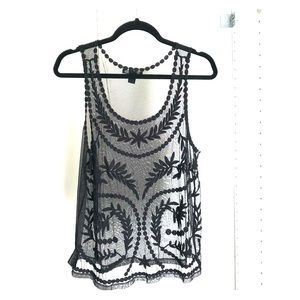 Sheer top for party black M